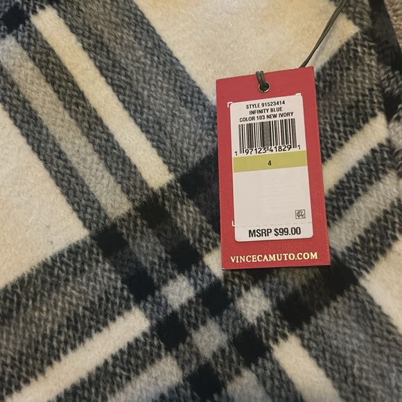 NWT Vince Camuto Ivory with Black / Grey oversized plaid skirt - Picture 4 of 5